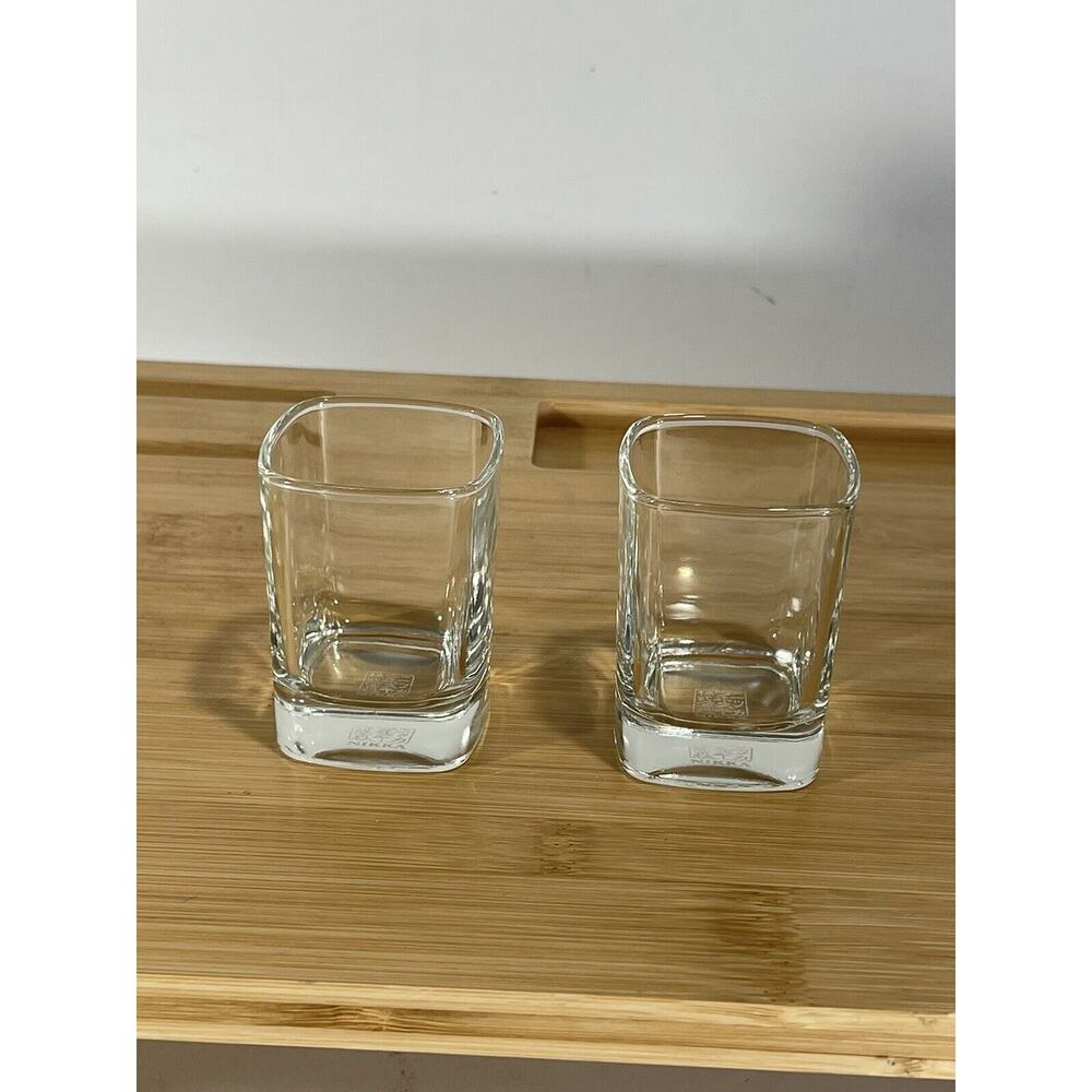 Nikka Squared Whisky Tumbler Glasses Set Of 2 Modernist Shot Glasses